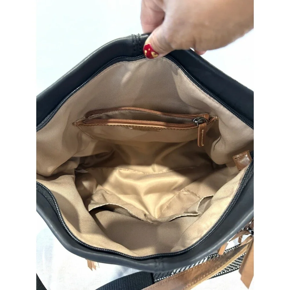 The Sak Ashland Black Leather Bucket Bag Crossbody Hobo